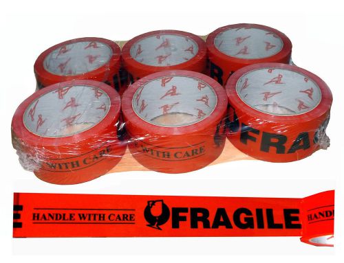 Fragile Red Packing Tape 6 Rolls 35830