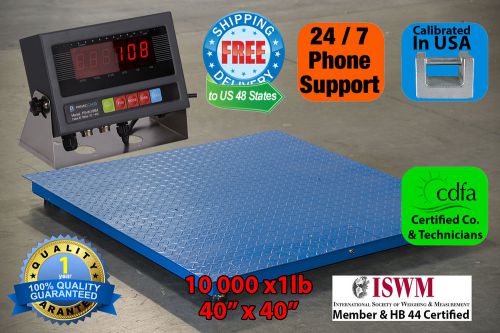 New 10000lb/1lb  40&#034; x 40&#034; Floor Scale /Pallet Scale with Metal Indicator