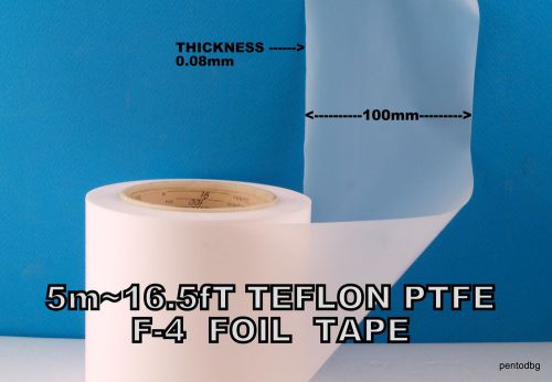 5m~16.5ft teflon ptfe f-4 film foil sheet tape 0.08mmx100mm  ussr mylitary rare for sale