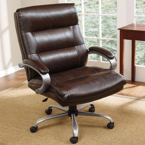 Plus Size/Brown/Extra Wide Horizontal Tufted Executive Chair/supports 450 lbs