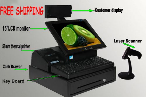 15inch touch screen all in one cash register /pos system/pos machine