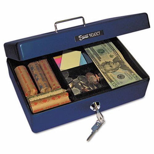 Compact-size cash box, 4-compartment tray, 2 keys, blue (pmc04803) for sale