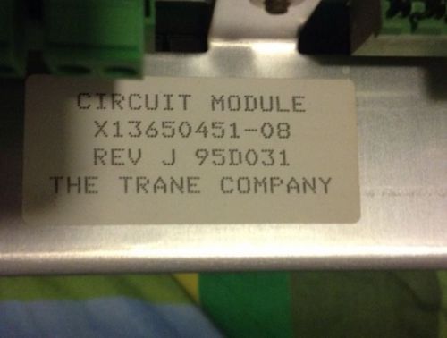 TRANE COMPANY CIRCUIT MODULE X13650451-08  REV J  95D031