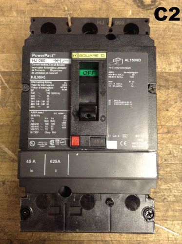 Square D PowerPact HJ060 45 Amp Circuit Breaker Cat No HJL36045