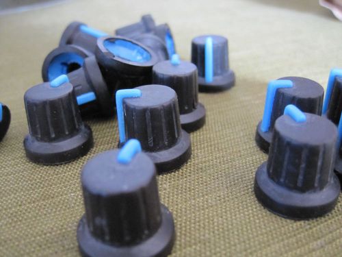 4 x BLACK Knob with BLUE Pointer for Potentiometer - US SHIPPING