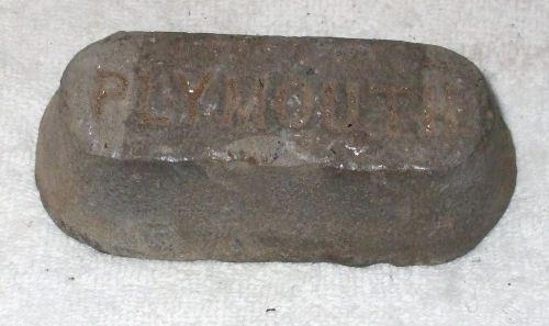 Vintage Ingot Babbit Or Lead Marked Plymouth ? 6 Pounds