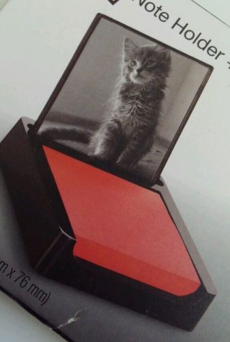 NEW 3M Post It Note Holder + Photo Frame, Black/Red, 3&#034; x 3&#034;, Unique Gift
