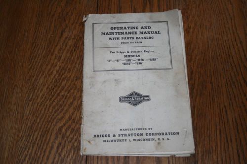 Briggs and Stratton Gas Engine Corporation Owners Manual for Models 8 Series
