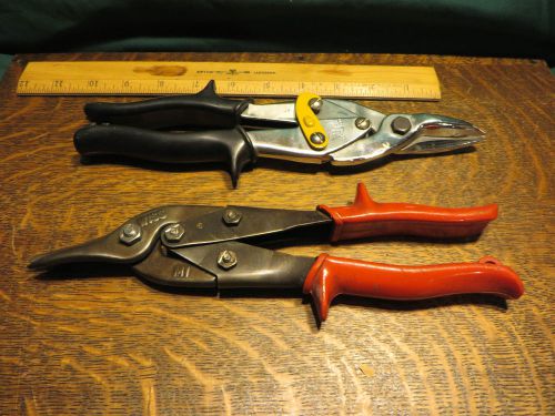 Old Used Tools 2 pair of Tin Snips - WISS M1 &amp; CRAFTSMAN X 4275 Made in U.S.A.