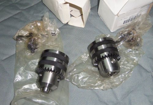 HHIP 3700-0102 1/32-1/2 Inch JT33 Drill Chuck with Key ~ NEW PAIR