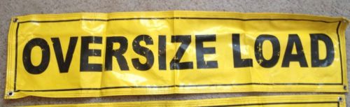 Oversize Load Sign Heavy Duty Mesh with Grommets 11 1/2&#034; x 48&#034; Set Of 2