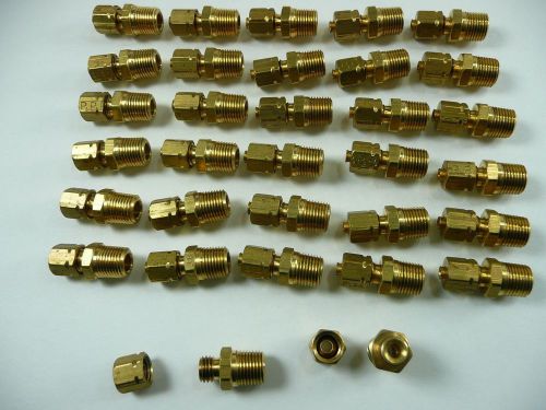 32) Brass Compression Easy-Align Tube Fittings 1/8 NPT to 1/8&#034; OD Tubing