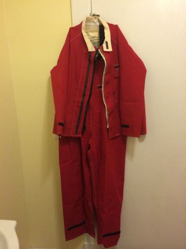 ANSELL SAWYER-TOWER CPC RED GORE-TEX CHEMICAL OVERALL SIZE MEDIUM COAT OVERALLS