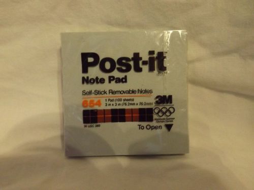 New 3M Post-it #654 Sticky Notes 3&#034; x 3&#034; Qty 100 Sheets Light Gray Color USA!