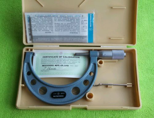 MITUTOYO 3 ~ 4&#034; .0001 Outside  Micrometer MODEL #103-116 Machinist / Toolmaker
