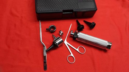 NEW Professional Physician OTOSCOPE  DIAGNOSTIC SET WITH DOUBLE LENS +2 FORCEPS