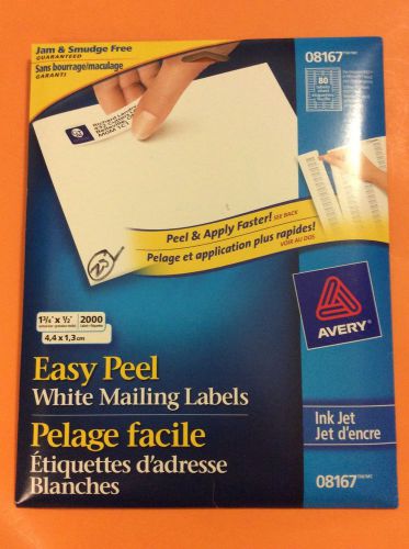 AVERY White Mailing Labels w 2000 1 3/4&#034; x 1/2&#034; labels For LASER Printer