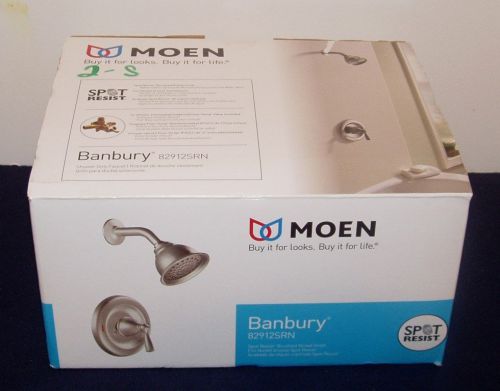 Moen~banbury~shower faucet 82912srn~spot resist brushed nickel finish~new for sale