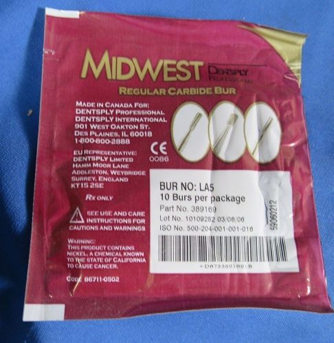 Package of 10 Midwest Carbide Burs LA5