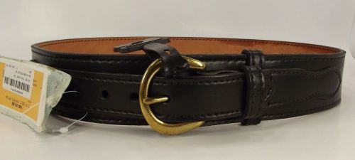 Safariland 146-38-2B Border Patrol Duty Belt Plain Black Leather Brass Buckle