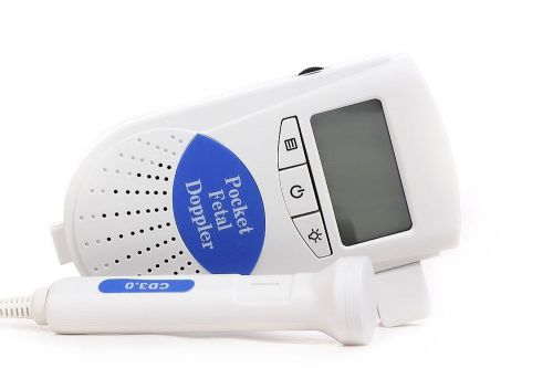 EASY to use pocket Fetal heart doppler  Backlight LCD 3mhz  CE+FDA approved