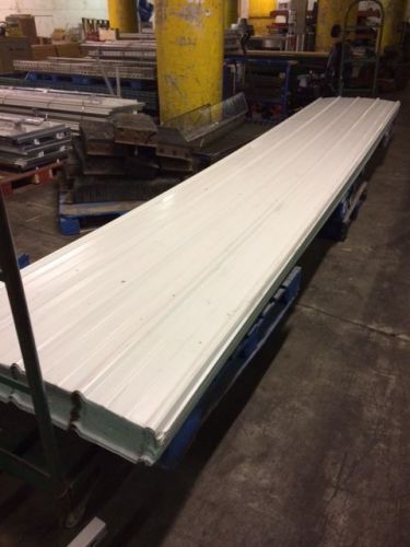 Lot of 82 Rib Steel Metal Roof Panels 3&#039; x 18&#039; White Used on Interior Bldg Walls