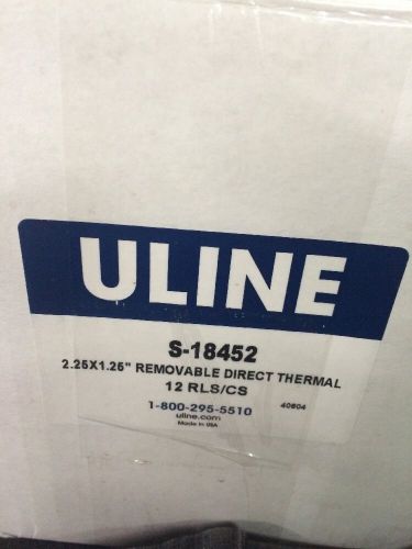Uline 2.25x1.25 Removable Direct Thermal Labels Printer Zebra brand New Lot