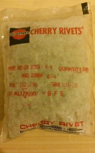 Cherry Rivets Part no. Cr2263-6-4 NAS 1398B Grip 3/16-1/4 quantity 100