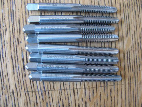 4 EACH 1/4-20 &amp; 1/4-28 HAND TAP LOT MADE IN U.S.A.