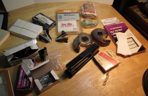 Mixed Lot of Lightly Used Office Supplies: Notebooks Folders Stapler &amp; More