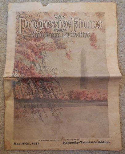 1932 PROGRESSIVE FARMER KY TN EDITION SOUTHERN ADVERTISING NEWSPAPER MAGAZINE
