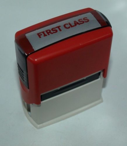 Business Rubber Stamp! &#034;FIRST CLASS&#034; Stamp. RED Ink. Good Condition!