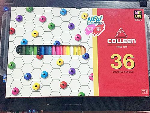Colleen Hexagonal Colored Pencil 36 Colors./ Box , #No.775 + Tracking Number