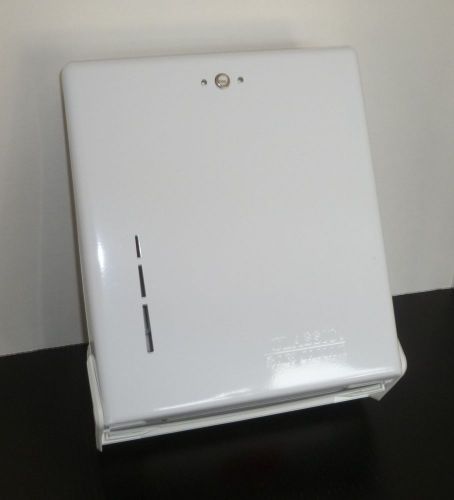New in box san jamar t1905wh - true fold white towel dispenser ~ with key for sale