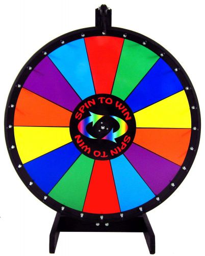 36&#034; spin to win dry erase prize wheel with 14 sections on a table stand for sale
