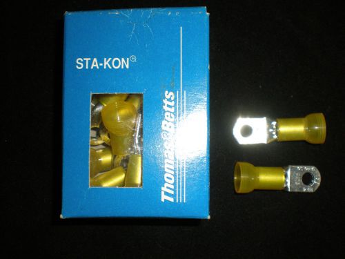 New box of  sta-kon terminals rf4-14  nylon insulated #4 awg 1/4&#034; bolt for sale