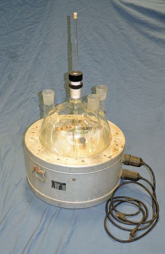 Glas-Col 22,000ml TM-118 Spherical Heating Mantle + 4-Neck 45/40 22L Flask