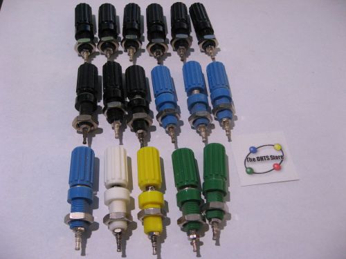 Qty 17 Binding Posts Assorted Color Test Equipment Plastic Solder Terminal - NOS