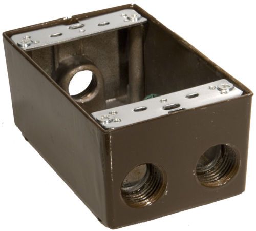Morris Products 4.5&#034; Weatherproof Boxes in Bronze with 0.5&#034; Outlet Holes