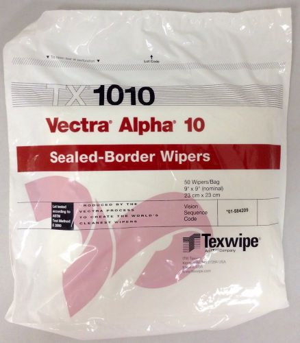 TEXWIPE TX 1010 VECTRA ALPHA 10 SEALED BORDER WIPERS 50 Count