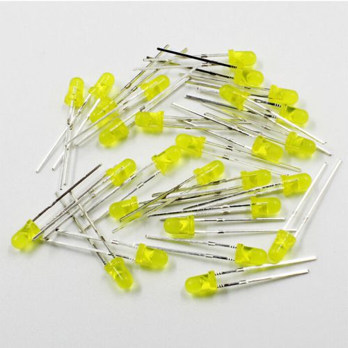 100pcs LED 3mm Light Emitting Diode Yellow Color Yellow Light Super Bright HPP