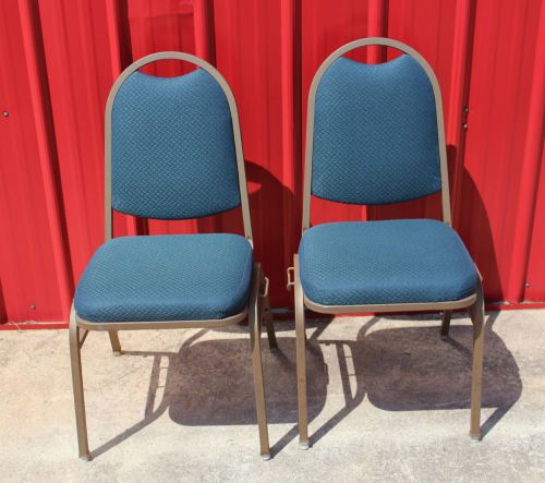 Lot of 30 MTS Stacking Banquet Chairs- Blue Fabric Upholstery