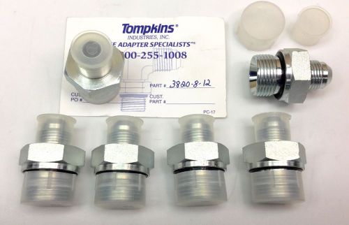 TOMPKINS 3820-8-12 3/4-16 MALE JIC TO BSPP 3/4-14 ADAPTER (SET OF 6) NEW