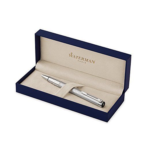 WATERMAN Perspective Ballpoint Pen, Medium Point, Silver with Chrome Trim