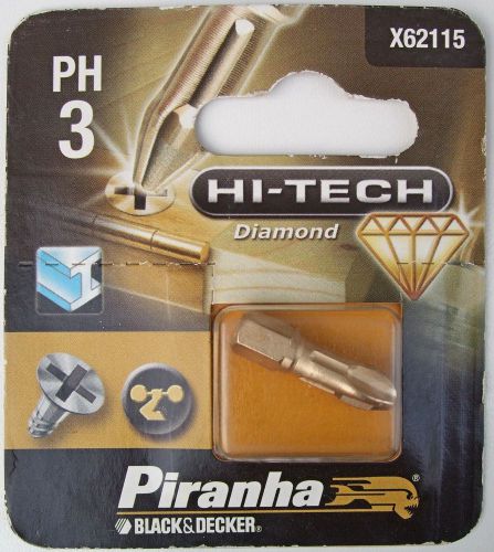 Black &amp; Decker Piranha Hi-Tech Diamond PH3 Phillips Screwdriver Bit Bits X62115