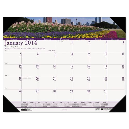 Gardens Of The World Photographic Monthly Desk Pad Calendar 18.5x13 2016