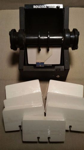 Rolodex 2254D Vintage Office FAST SHIPPING! NO KEY BLACK METAL &amp; 800 Blank Cards