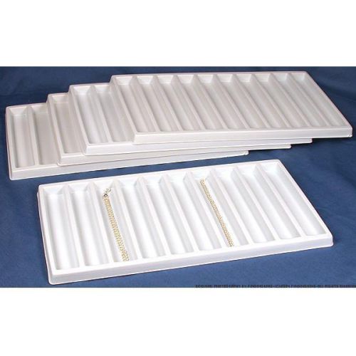 5 White Plastic 10 Compartment Jewelry Tray Inserts