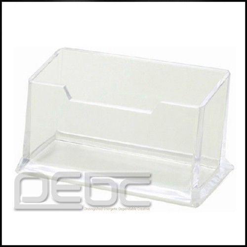 Clear desktop business card holder display stand acrylic plastic desk she#2016 for sale