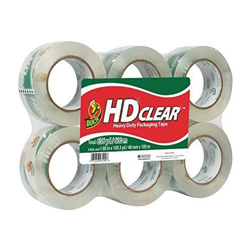 Duck Brand HD Clear High Performance Packaging Tape, 1.88-Inch x 109.3-Yard, New